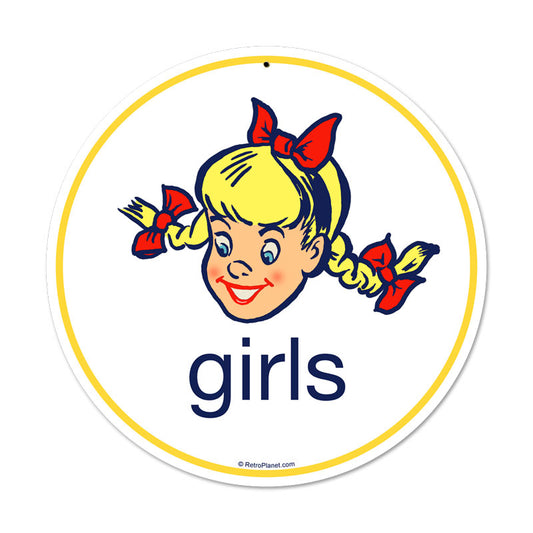 Girls, Home and Garden, Metal Sign, 14 X 14 Inches