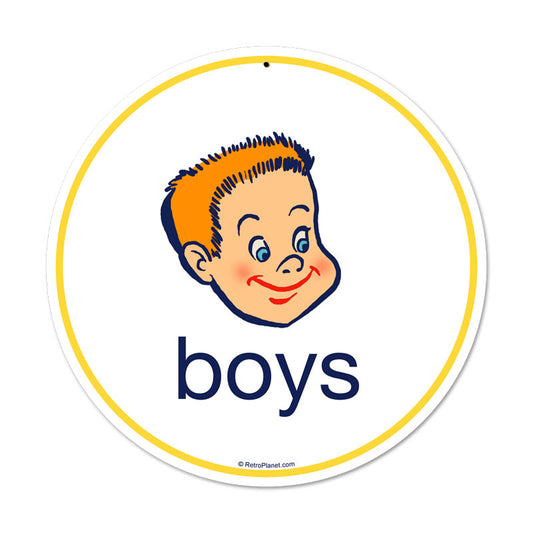 Boys, Home and Garden, Metal Sign, 14 X 14 Inches