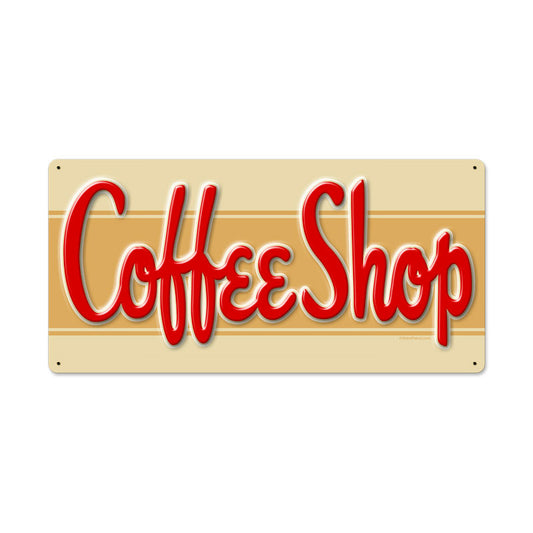 Coffee Shop, Food and Drink, Metal Sign, 24 X 12 Inches