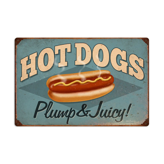 Hot Dogs, Food and Drink, Vintage Metal Sign, 24 X 16 Inches