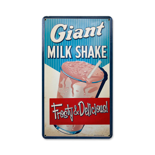 Milk Shake, Food and Drink, Metal Sign, 8 X 14 Inches