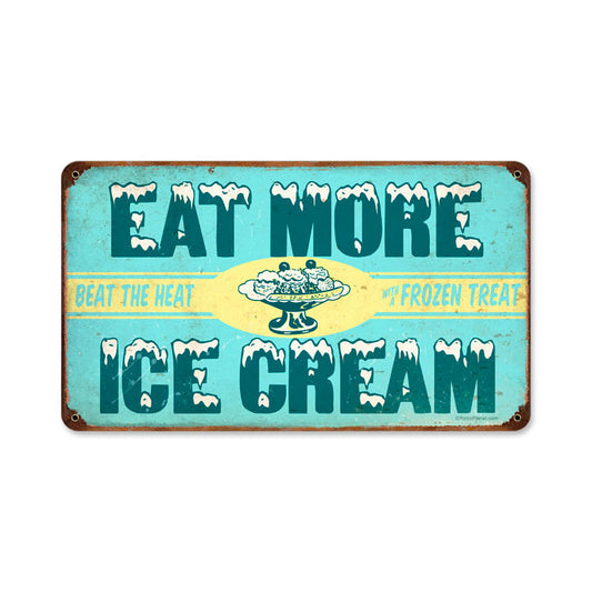 Ice Cream, Food and Drink, Vintage Metal Sign, 14 X 8 Inches