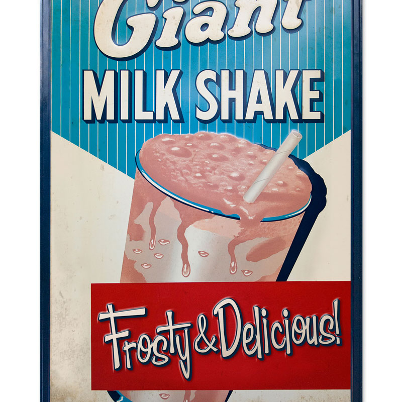 Milk Shake, Food and Drink, Metal Sign, 16 X 24 Inches