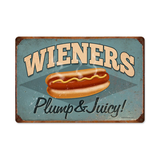 Weiners, Food and Drink, Vintage Metal Sign, 18 X 12 Inches