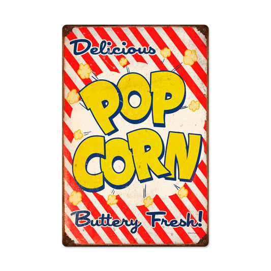 Pop Corn, Food and Drink, Vintage Metal Sign, 16 X 24 Inches