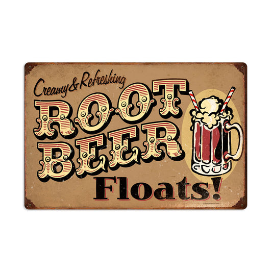 Root Beer Floats, Food and Drink, Vintage Metal Sign, 24 X 16 Inches