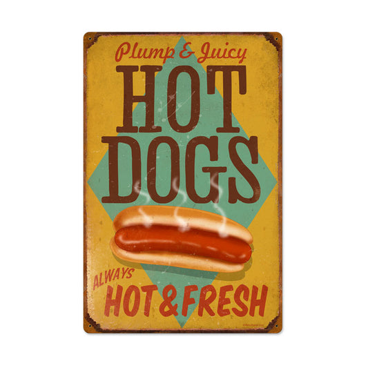 Hot Dogs, Food and Drink, Vintage Metal Sign, 16 X 24 Inches