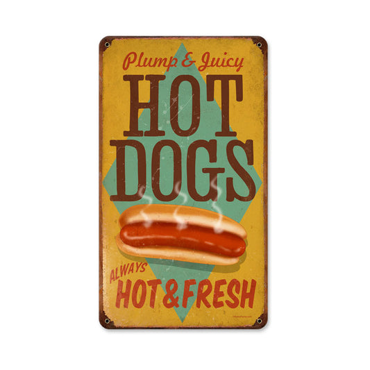 Hot Dogs, Food and Drink, Vintage Metal Sign, 8 X 14 Inches