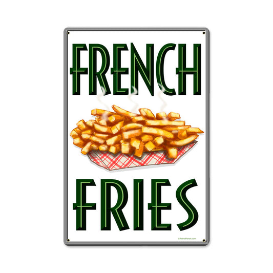 French Fries, Food and Drink, Metal Sign, 12 X 18 Inches