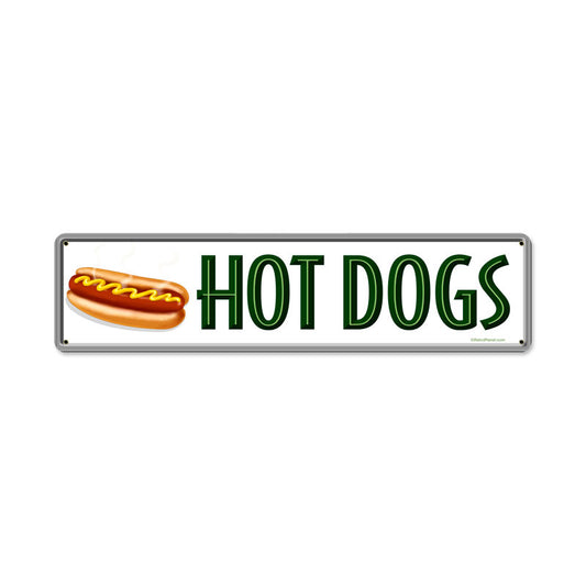 Hot Dogs, Food and Drink, Metal Sign, 20 X 5 Inches