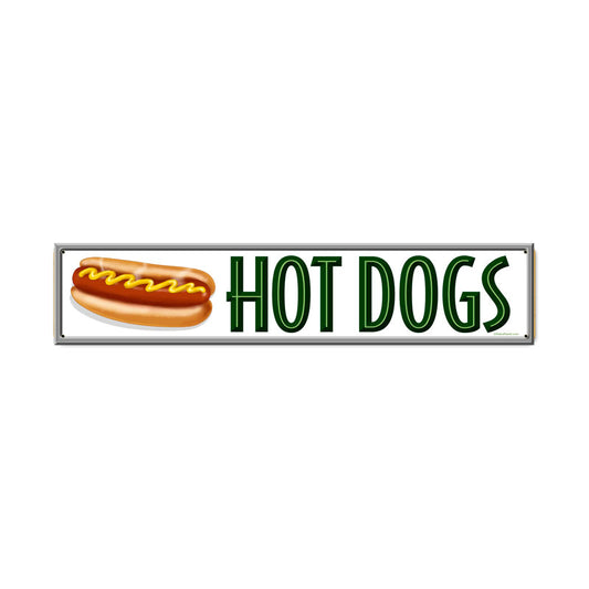 Hot Dogs, Food and Drink, Metal Sign, 28 X 6 Inches
