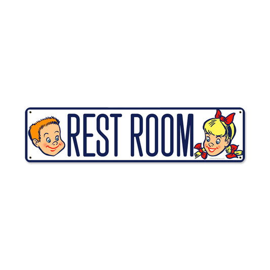 Restroom, Home and Garden, Metal Sign, 20 X 5 Inches