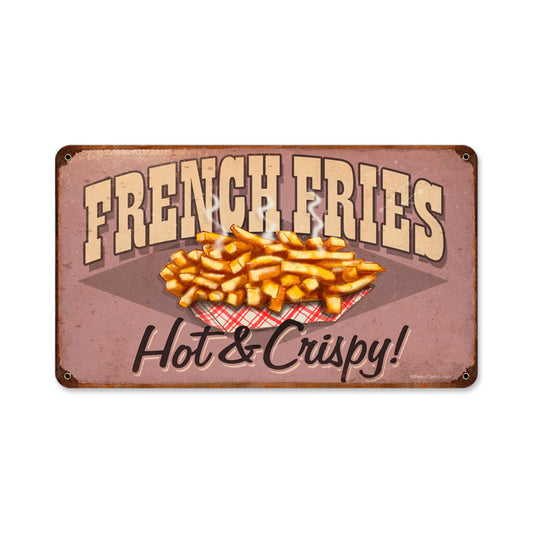 French Fries, Food and Drink, Vintage Metal Sign, 14 X 8 Inches