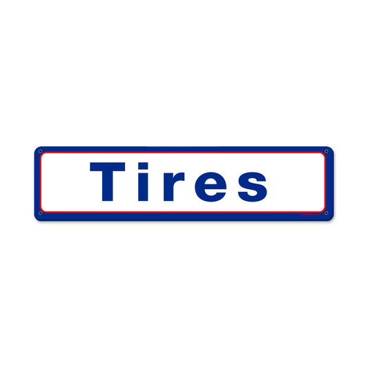 Mobil Tires, Automotive, Metal Sign, 20 X 5 Inches