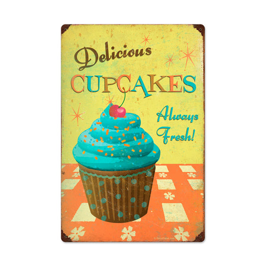Cupcake Delicious, Food and Drink, Vintage Metal Sign, 16 X 24 Inches