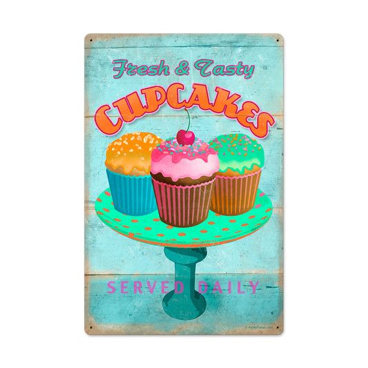 Cupcake Fresh, Food and Drink, Vintage Metal Sign, 16 X 24 Inches