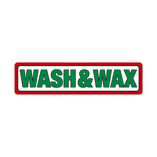 Texaco Wash and Wax, Automotive, Metal Sign, 20 X 5 Inches