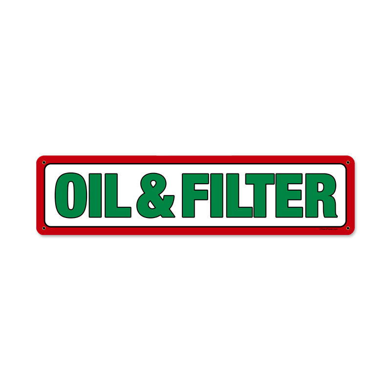 Texaco Oil and Filter, Automotive, Metal Sign, 20 X 5 Inches