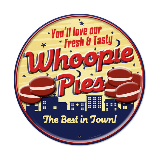 Whoopie Pies, Food and Drink, Round Metal Sign, 28 X 28 Inches