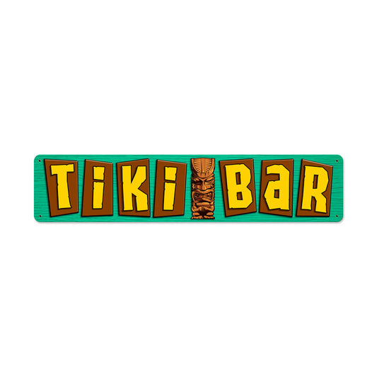 Tikibar, Food and Drink, Metal Sign, 28 X 6 Inches
