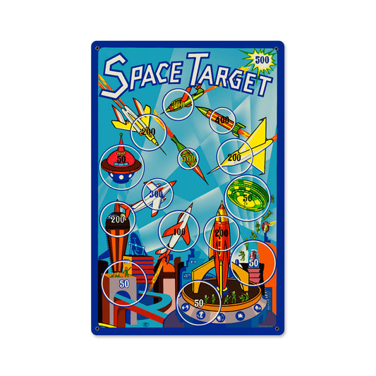 Space Target, Home and Garden, Metal Sign, 12 X 18 Inches