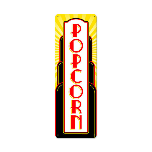 Popcorn Deco, Food and Drink, Metal Sign, 24 X 8 Inches