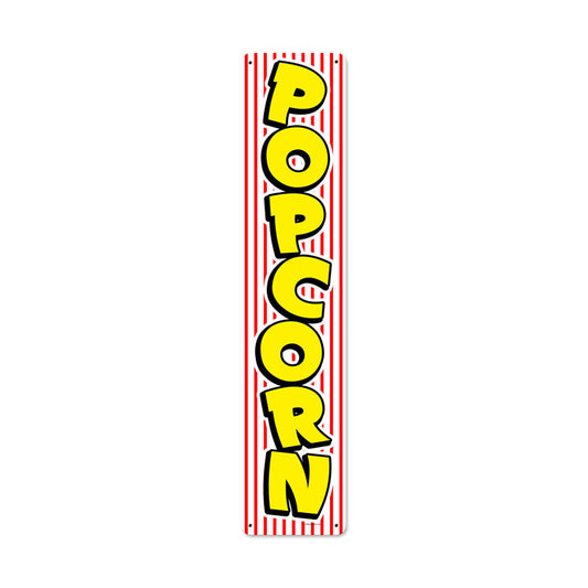 Popcorn Stripe, Food and Drink, Metal Sign, 28 X 6 Inches