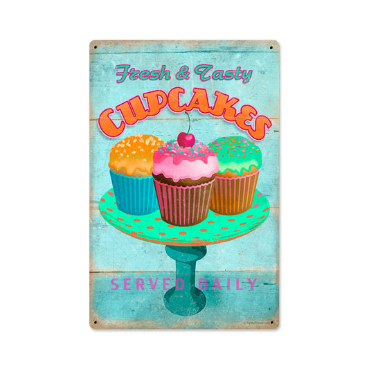 Cupcakes Fresh, Food and Drink, Metal Sign, 12 X 18 Inches
