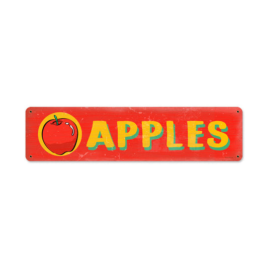 Apples, Food and Drink, Metal Sign, 20 X 5 Inches