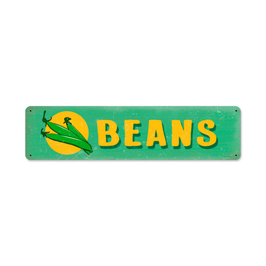Beans, Food and Drink, Metal Sign, 20 X 5 Inches