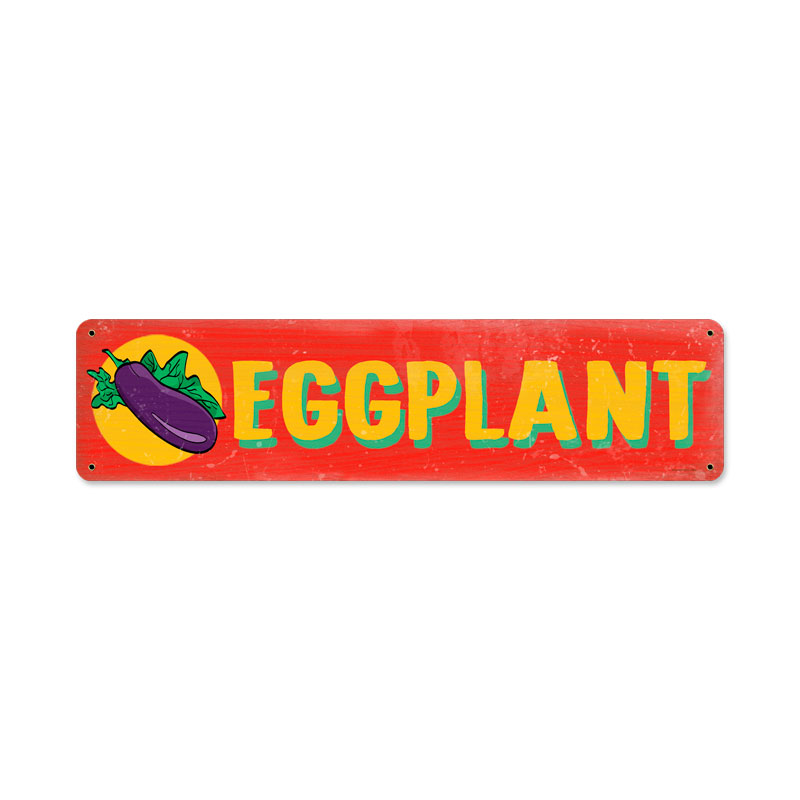 Eggplant, Food and Drink, Metal Sign, 20 X 5 Inches