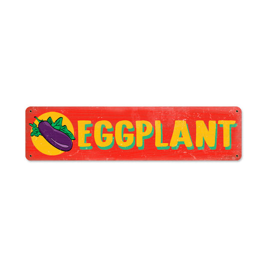Eggplant, Food and Drink, Metal Sign, 20 X 5 Inches