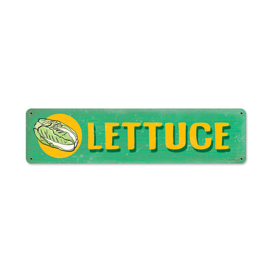 Lettuce, Food and Drink, Metal Sign, 20 X 5 Inches