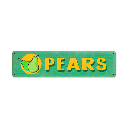 Pears, Food and Drink, Metal Sign, 20 X 5 Inches