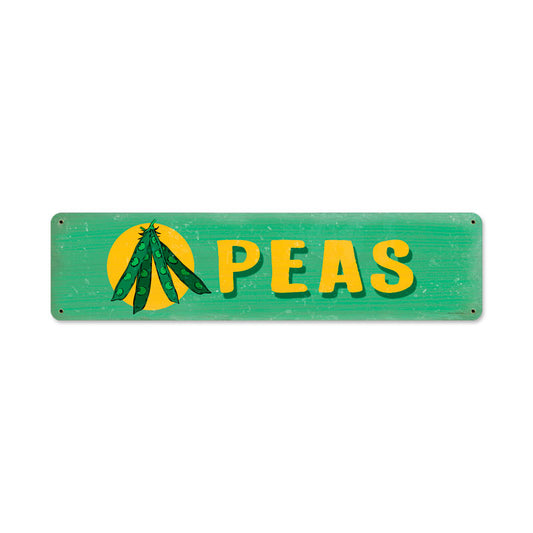 Peas, Food and Drink, Metal Sign, 20 X 5 Inches