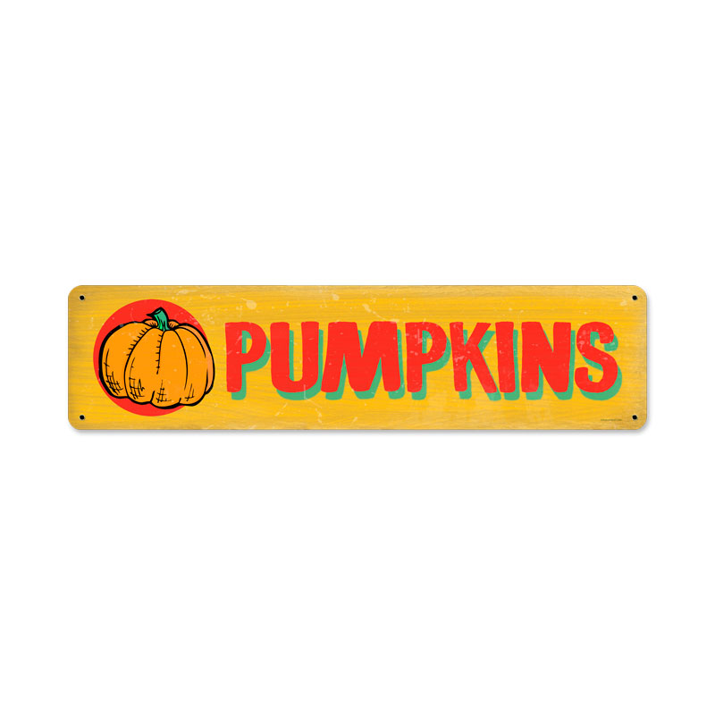 Pumpkins, Food and Drink, Metal Sign, 20 X 5 Inches