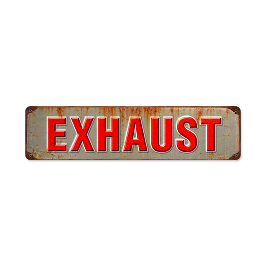 Exhaust, Automotive, Metal Sign, 20 X 5 Inches