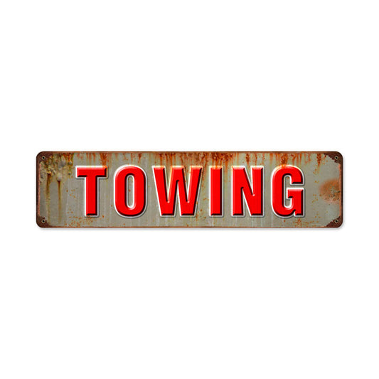 Towing, Automotive, Metal Sign, 20 X 5 Inches