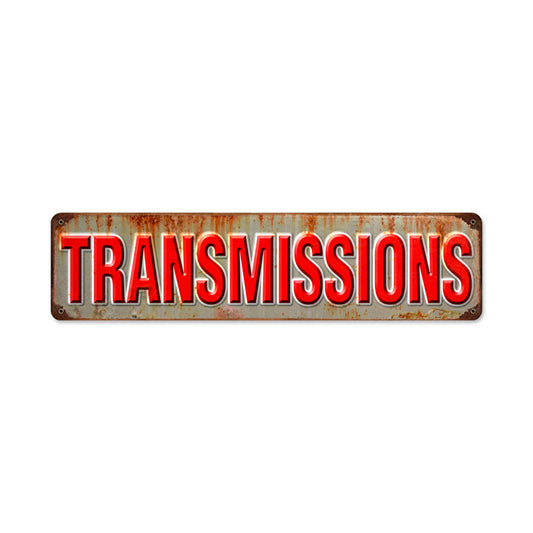 Transmissions, Automotive, Metal Sign, 20 X 5 Inches