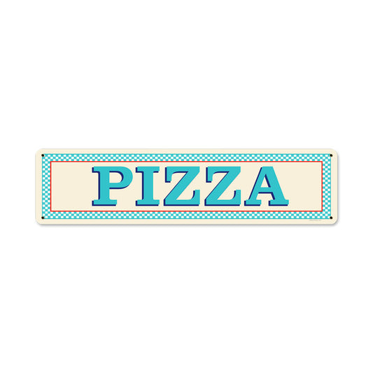 Blue Pizza, Food and Drink, Vintage Metal Sign, 20 X 5 Inches