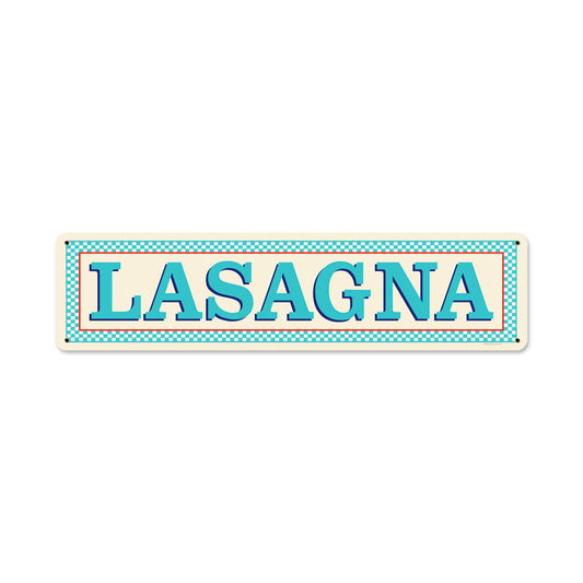 Blue Lasagna, Food and Drink, Vintage Metal Sign, 20 X 5 Inches
