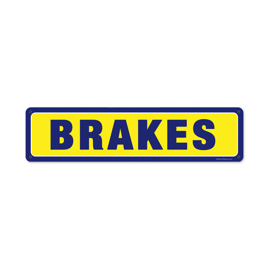Brakes, Automotive, Metal Sign, 20 X 5 Inches