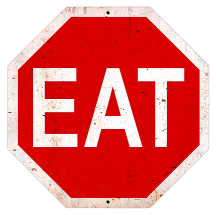 Eat Stop Sign, Licensed Products/Retro Planet, Metal Sign, 16 X 16 Inches