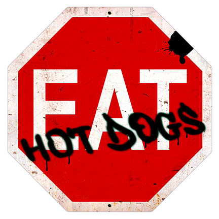 Eat Hot Dogs Stop Sign, Licensed Products/Retro Planet, Metal Sign, 16 X 16 Inches