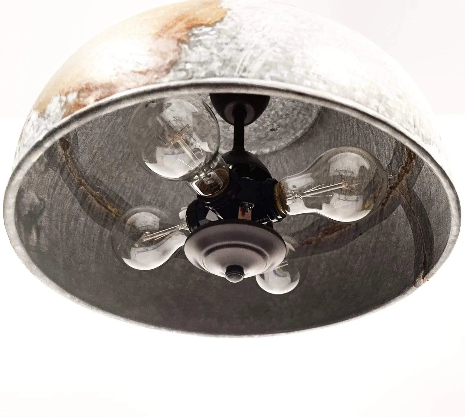 Large Rustic Bucket Chandelier Light