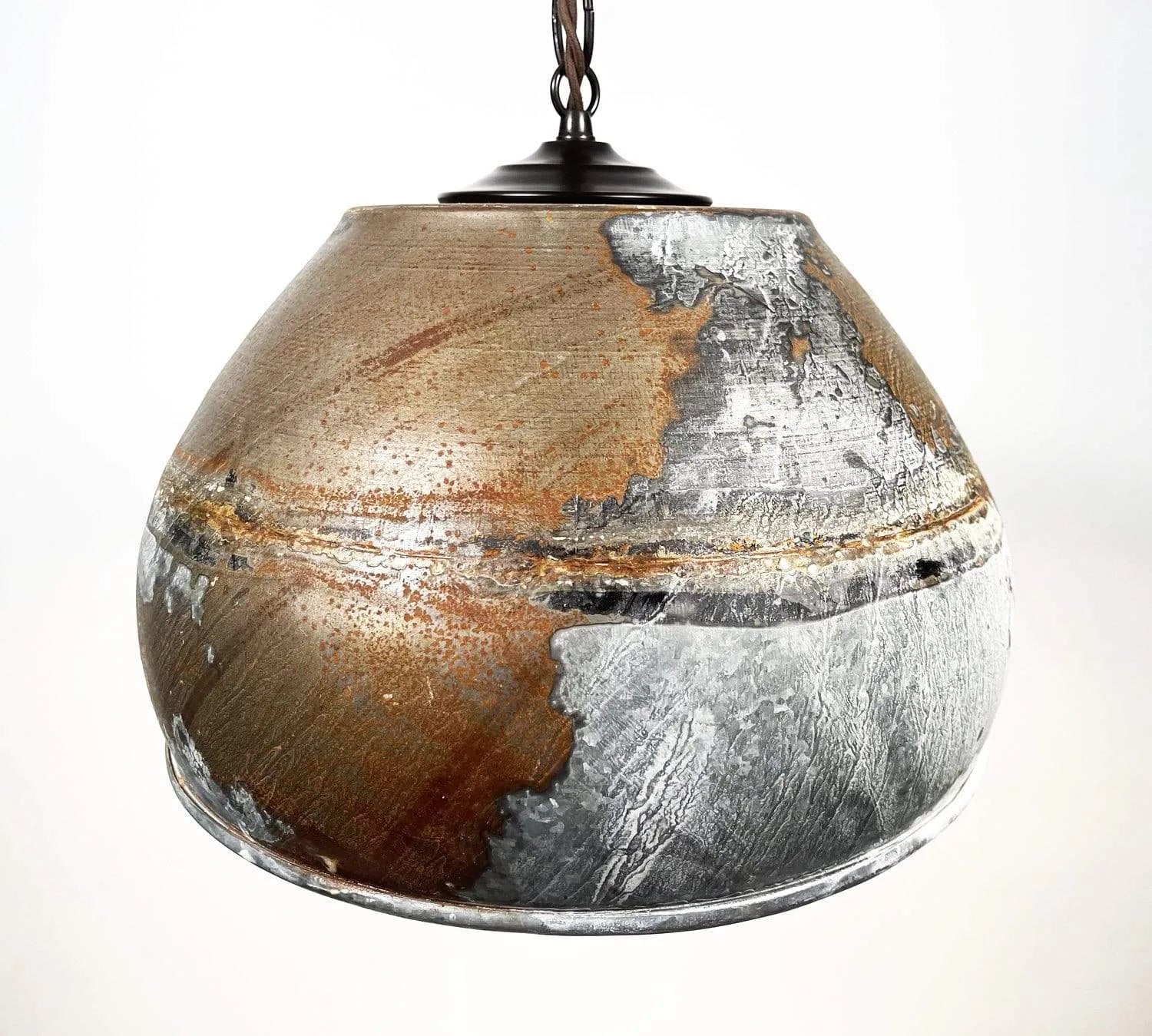 Large Rustic Bucket Chandelier Light