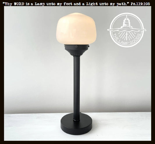 Schoolhouse Milk Glass Tall Table Lamp