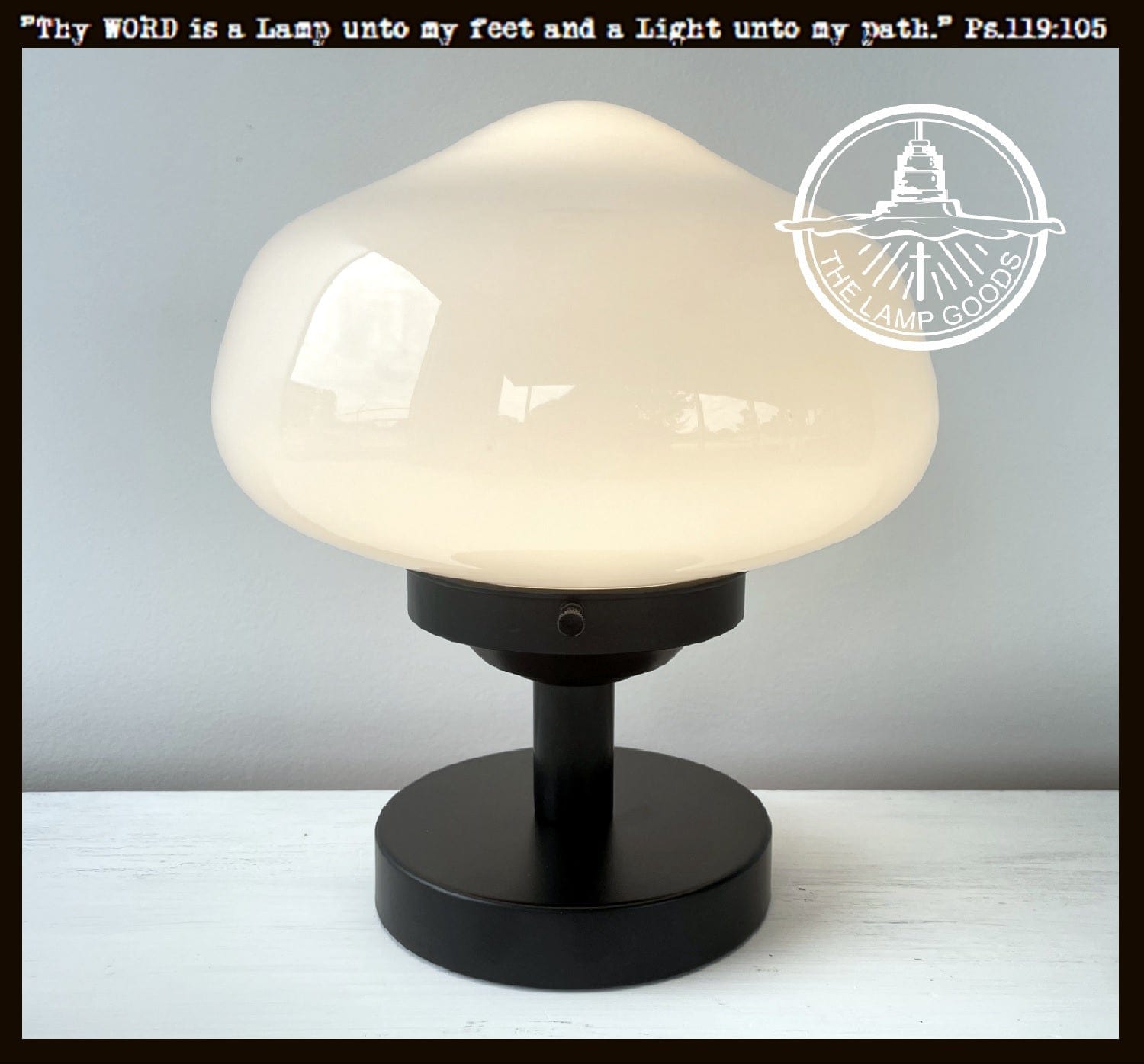 Schoolhouse Milk Glass Table Lamp Fixture