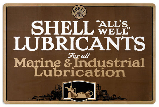 Marine Industrial Lubrication, Licensed Products/Shell, Metal Sign, 24 X 16 Inches
