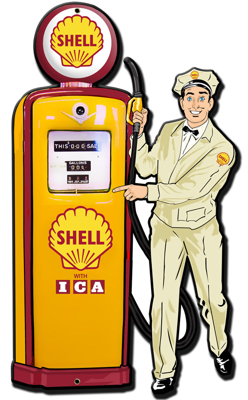 Gas Attendant, Licensed Products/Shell, PLASMA, 18 X 30 Inches